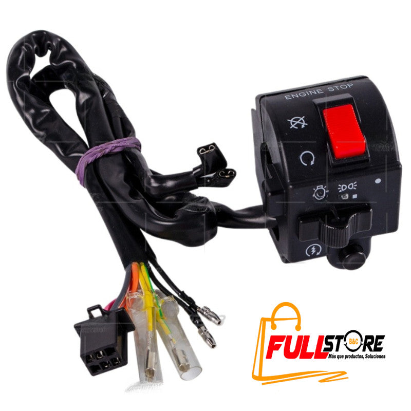 Mando / Comando Derecho con Apagador REVO Tipo Original para Suzuki GN 125 H (8 Cables) (Despacho en 4 a 5 días hábiles)