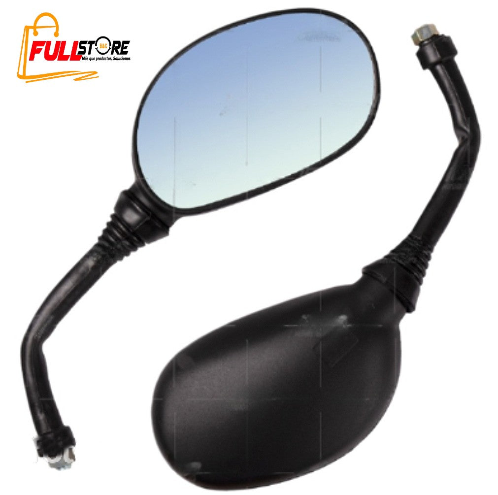 Par Espejos Ovalados 10mm Revo Tipo Original para Bajaj Boxer CT 100 SD1 - Caliber 115