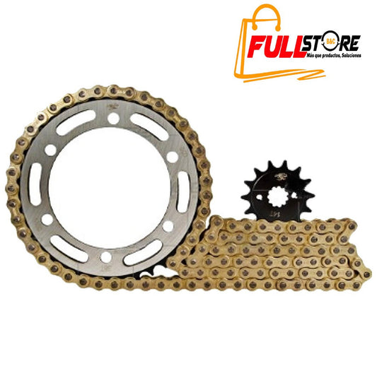 Kit de Arrastre 14x38 (Cadena Dorada 520H-110) para Motocicleta Honda CBR 250 - Marca Revo Scorpion (Alta Resistencia) (Despacho 4 a 5 días hábiles)