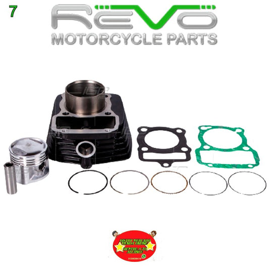 Cilindro Completo Negro Pasador 15mm (CG) para Motocicleta AKT 125, NKD, S, SL, TT, EVO NE - Marca REVO (Tipo Original) (Despacho 4 a 5 días hábiles)