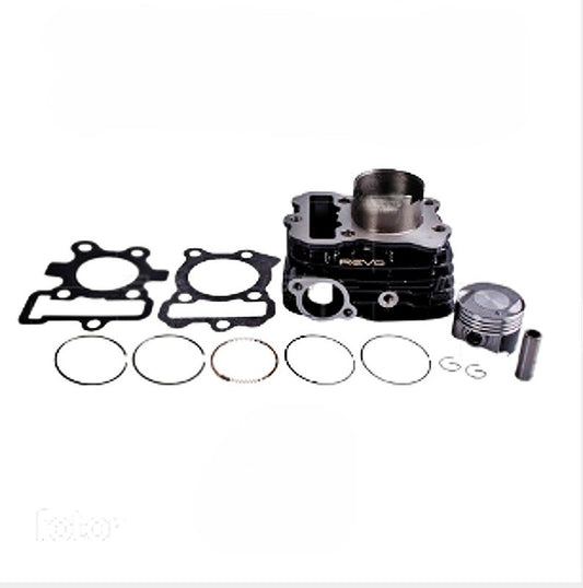 Cilindro Completo Negro para Motocicleta Bajaj Discover 100, Discover S, Discover Sport, Boxer BM 100 ES, Boxer BM 100 KS - Marca REVO (Tipo Original) (Despacho 4 a 5 días hábiles)
