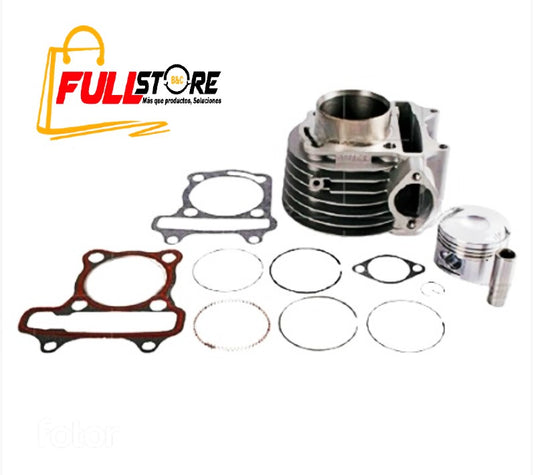 Cilindro Completo Gris para Motocicleta Kymco Agility 125, RS, Naked, Digital, 2.0, 3.0, Urban, Xtrem, Fly - Marca REVO (Tipo Original) (Despacho 4 a 5 días hábiles)
