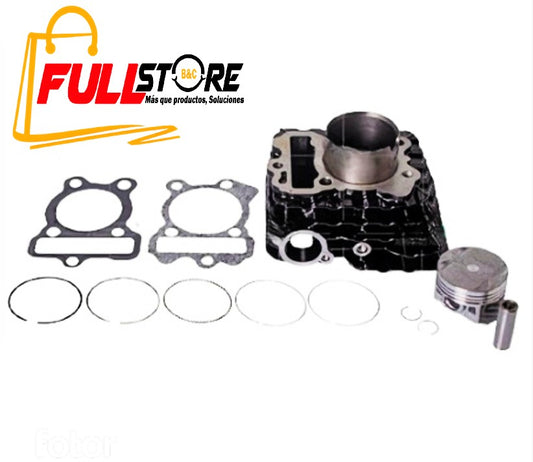 Cilindro Completo Negro para Motocicleta Bajaj Discover 125 ST, Style, ST R, Pro - Marca REVO (Tipo Original) (Despacho 4 a 5 días hábiles)