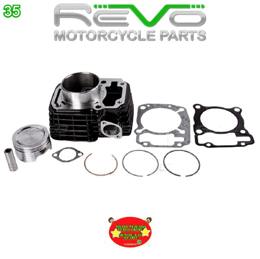 Cilindro Completo Negro Repotenciado 190cc para Motocicleta Honda XR 150 L, CBF 150, CB 150 New Invicta, Cobra, Invicta; AKT MRX 150, 150 RTX, RTX S; Hero Thriller 150 - Marca REVO (Tipo Original) (Despacho 4 a 5 días hábiles)