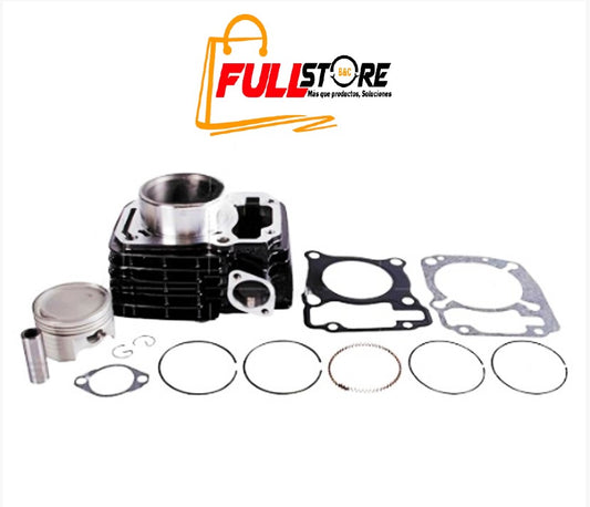 Cilindro Completo Gris Repotenciado 190cc para Motocicleta Honda CBF 150, XR 150L, CB 150 New Invicta, Cobra; AKT MRX 150, RTX 150, RTX S; Hero Thriller 150 - Marca REVO (Tipo Original) (Despacho 4 a 5 días hábiles)