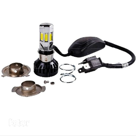 Bombillo LED H4 Triceta Revo Tipo Original 35W 3500 Lumens 9-18V con Ventilador para Carro y Moto