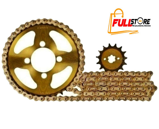 Kit Arrastre 15x42 4H (420H-122) Bajaj Discover 100, 100 MAS, 110, Platino 125, 110, XCD 125 - REVO TÉRMICA (Alta Durabilidad) (Más de 20.000 KM) (Despacho 4 a 5 días hábiles)