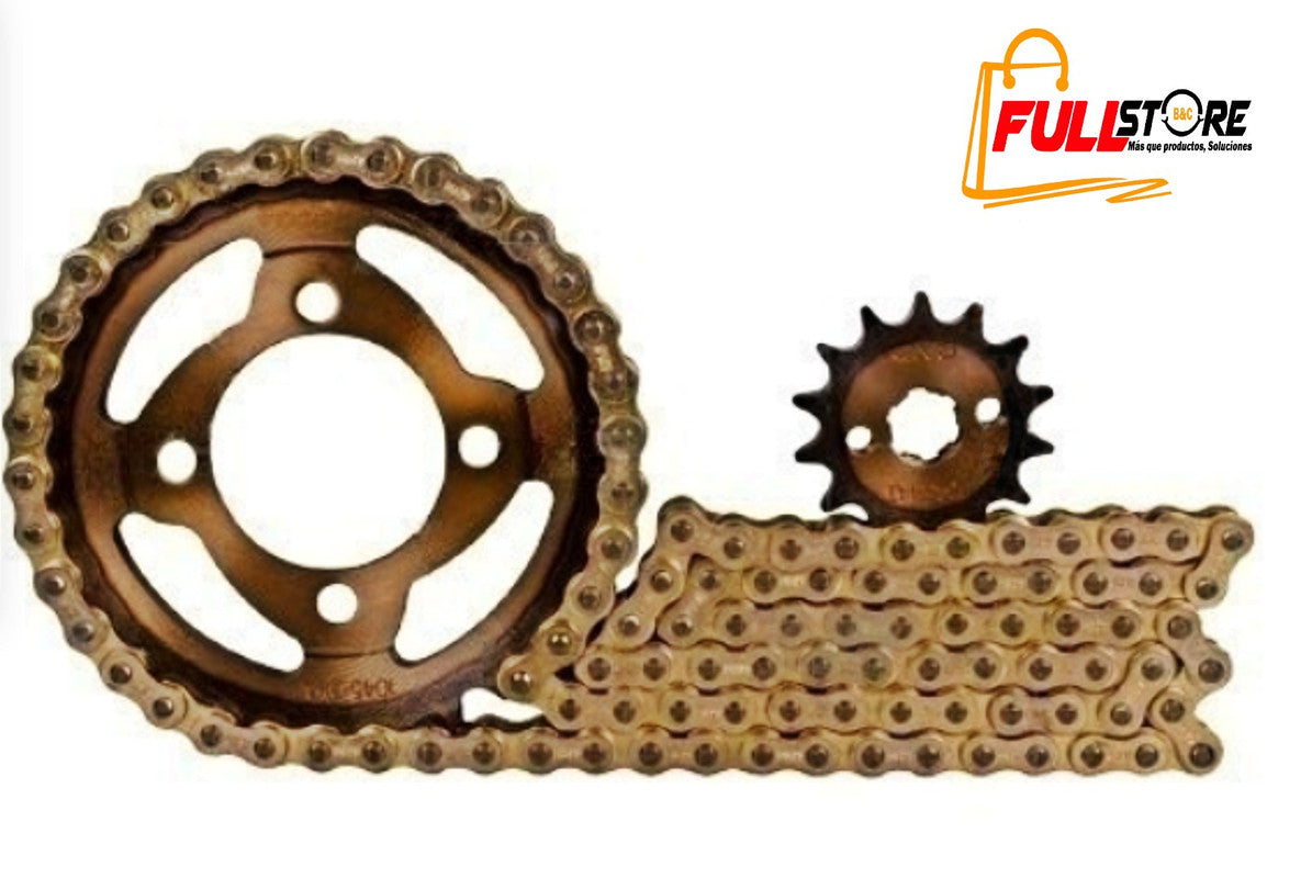 Kit Arrastre 14x34 4H (428H-104) AKT 125 Flex, Flex 125 Ultra - REVO TÉRMICA (Alta Durabilidad) (Más de 20.000 KM) (Despacho 4 a 5 días hábiles)