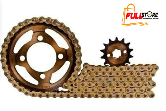 Kit Arrastre 14x34 4H (428H-104) AKT 125 Flex, Flex 125 Ultra - REVO TÉRMICA (Alta Durabilidad) (Más de 20.000 KM) (Despacho 4 a 5 días hábiles)