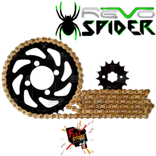 Kit Arrastre 14x42 (428H-124) Bajaj Discover 100, 100 Sport, 110, Platino 110 - REVO SPIDER (Alta Durabilidad y Diseño) (Despacho 4 a 5 días hábiles)