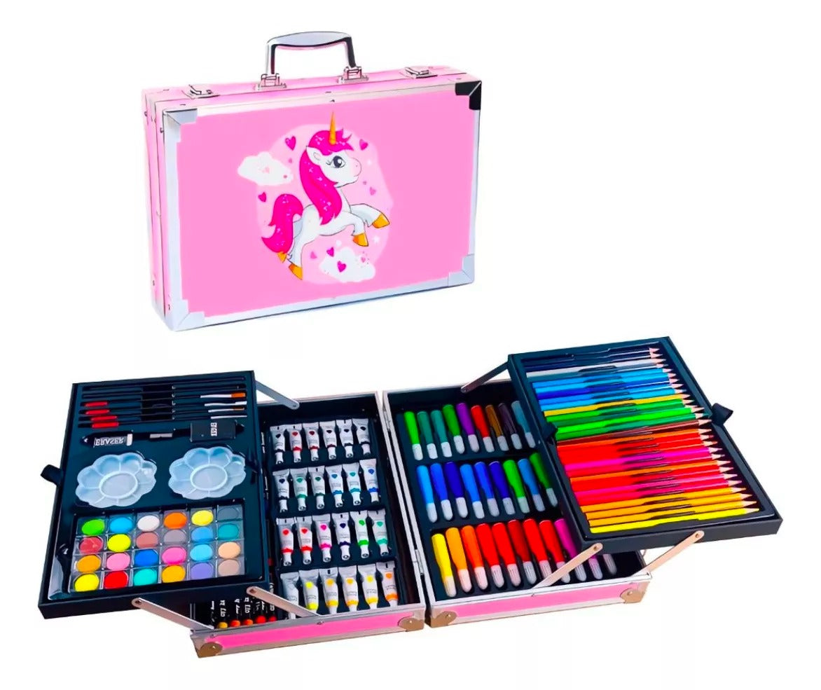 Kit De Arte Con Maleta De Lujo ROSADO juguetes /KI-10